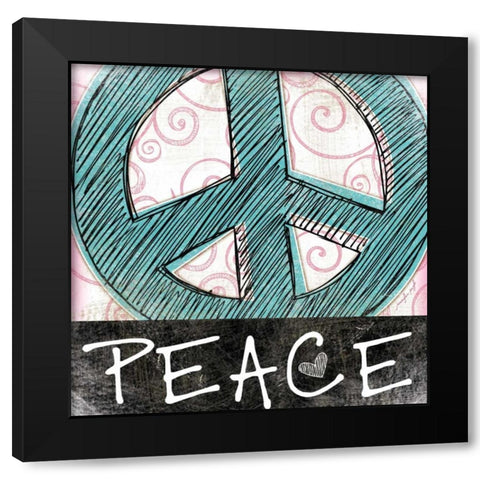 Peace Black Modern Wood Framed Art Print by Pugh, Jennifer