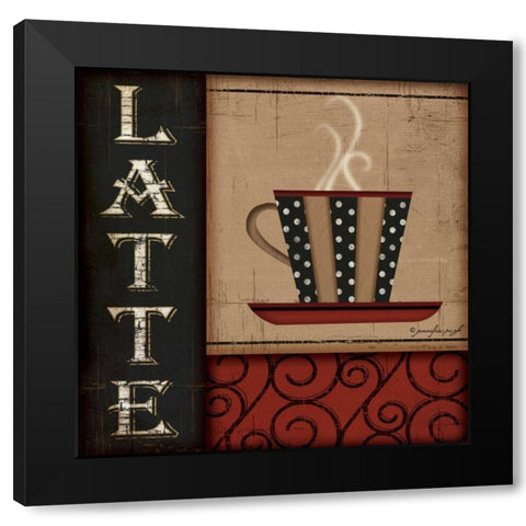 Latte Black Modern Wood Framed Art Print with Double Matting by Pugh, Jennifer