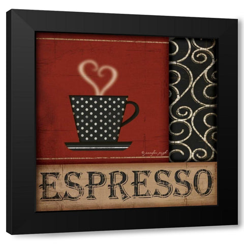 Espresso Black Modern Wood Framed Art Print with Double Matting by Pugh, Jennifer