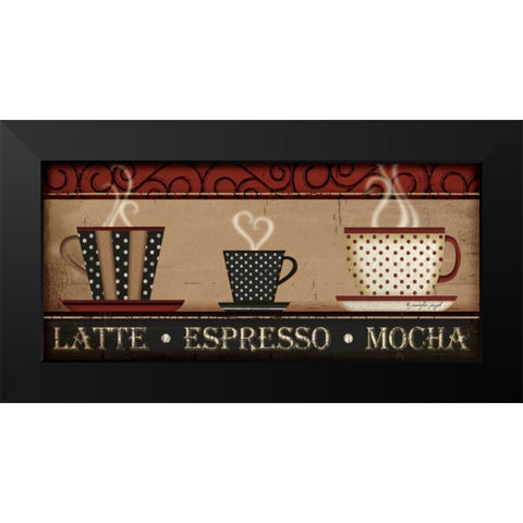 Coffee Black Modern Wood Framed Art Print by Pugh, Jennifer