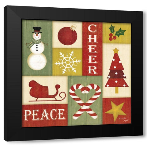 Holiday Sampler II Black Modern Wood Framed Art Print with Double Matting by Pugh, Jennifer