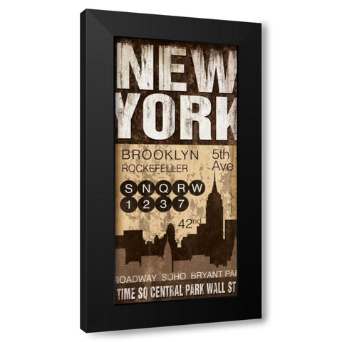 New York Black Modern Wood Framed Art Print with Double Matting by Pugh, Jennifer