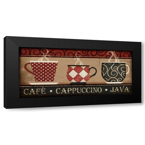 Cappuccino Cafe Black Modern Wood Framed Art Print by Pugh, Jennifer