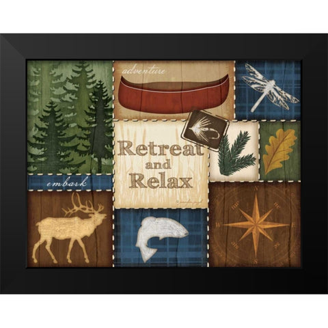 Retreat and Relax Black Modern Wood Framed Art Print by Pugh, Jennifer