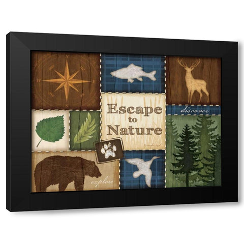 Escape to Nature Black Modern Wood Framed Art Print by Pugh, Jennifer