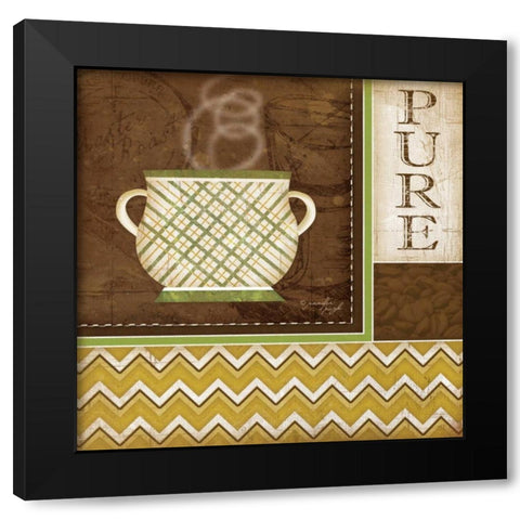 Pure Organic Coffee Black Modern Wood Framed Art Print by Pugh, Jennifer