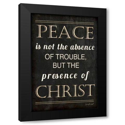 Peace Black Modern Wood Framed Art Print with Double Matting by Pugh, Jennifer