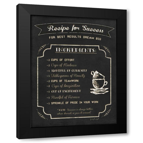 Recipe for Success Black Modern Wood Framed Art Print with Double Matting by Pugh, Jennifer