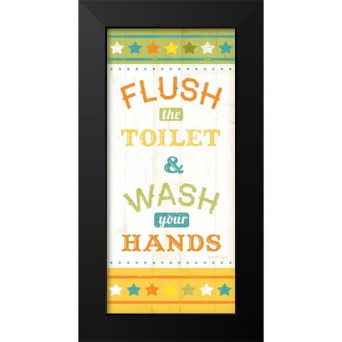 Flush and Wash Black Modern Wood Framed Art Print by Pugh, Jennifer