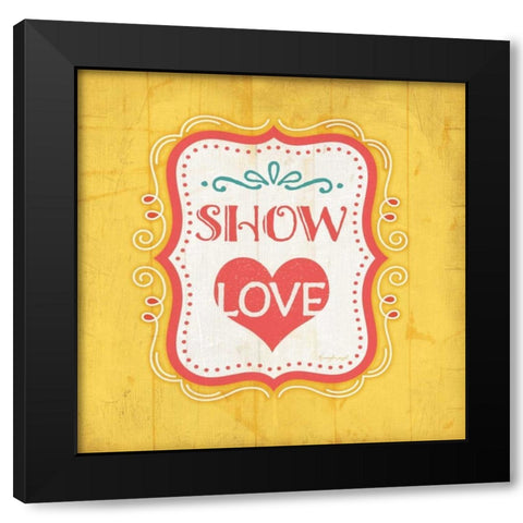 Show Love Black Modern Wood Framed Art Print with Double Matting by Pugh, Jennifer