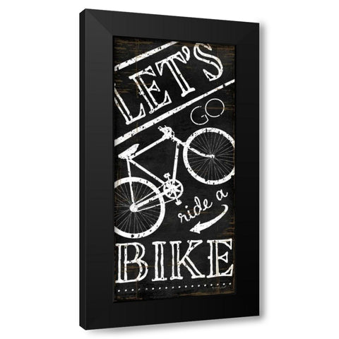 Lets Go Ride a Bike Black Modern Wood Framed Art Print with Double Matting by Pugh, Jennifer