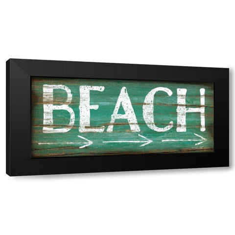 Beach Black Modern Wood Framed Art Print by Pugh, Jennifer