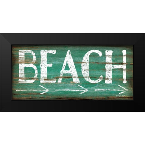 Beach Black Modern Wood Framed Art Print by Pugh, Jennifer