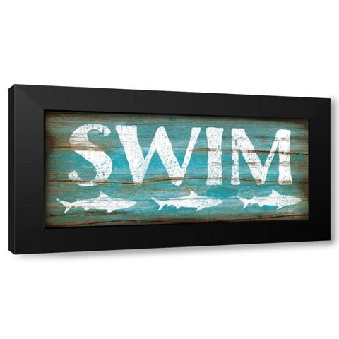 Swim Black Modern Wood Framed Art Print with Double Matting by Pugh, Jennifer