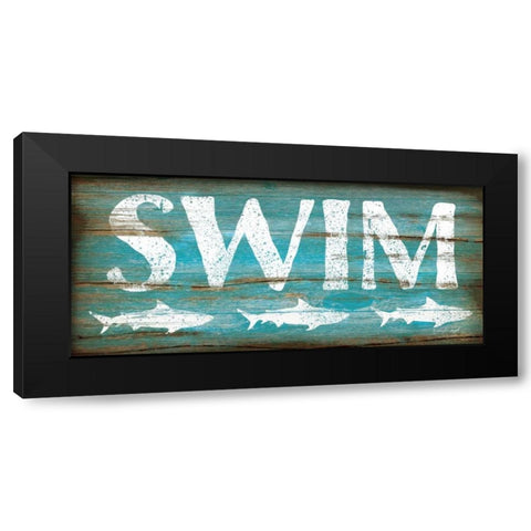 Swim Black Modern Wood Framed Art Print by Pugh, Jennifer