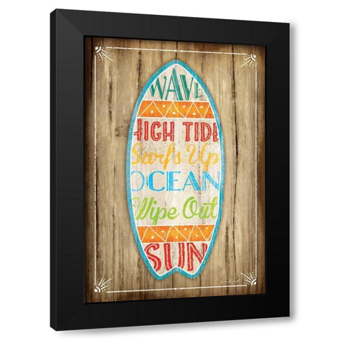 Surfboard Black Modern Wood Framed Art Print by Pugh, Jennifer