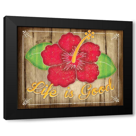 Hibiscus Black Modern Wood Framed Art Print by Pugh, Jennifer