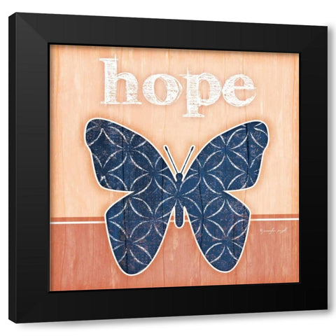 Hope Butterfly Black Modern Wood Framed Art Print by Pugh, Jennifer