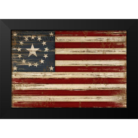 American Flag Black Modern Wood Framed Art Print by Pugh, Jennifer