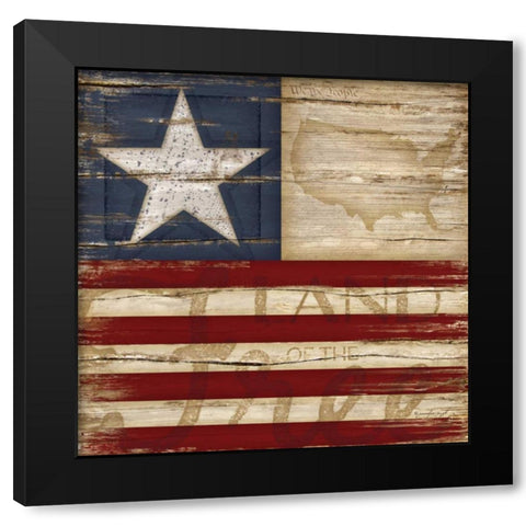 Land of the Free Black Modern Wood Framed Art Print by Pugh, Jennifer