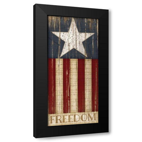 Stars and Stripes Black Modern Wood Framed Art Print by Pugh, Jennifer