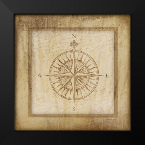 Compass Black Modern Wood Framed Art Print by Pugh, Jennifer