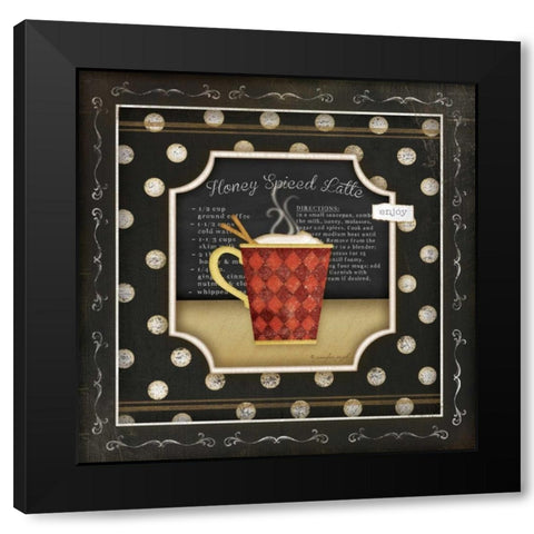 Kitchen Cuisine Coffee II Black Modern Wood Framed Art Print with Double Matting by Pugh, Jennifer