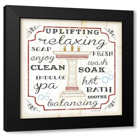 Bath I - White and Red Black Modern Wood Framed Art Print by Pugh, Jennifer