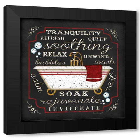 Bath I - Black and Red Black Modern Wood Framed Art Print with Double Matting by Pugh, Jennifer