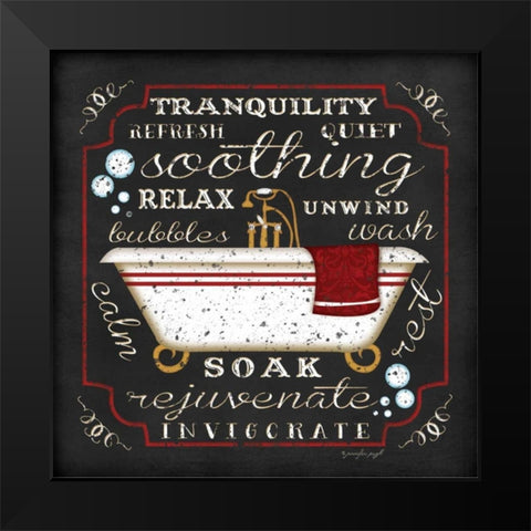 Bath I - Black and Red Black Modern Wood Framed Art Print by Pugh, Jennifer