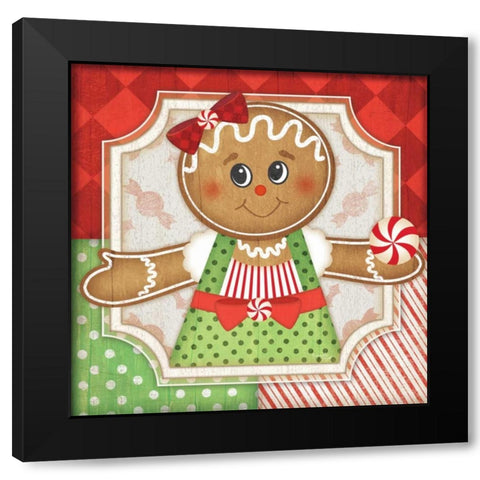 Gingerbread Girl II Black Modern Wood Framed Art Print with Double Matting by Pugh, Jennifer