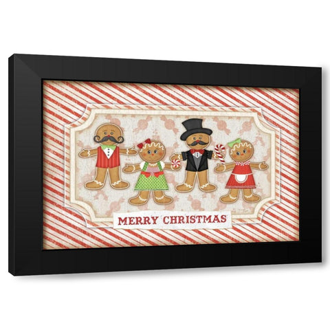 Gingerbread Christmas Black Modern Wood Framed Art Print with Double Matting by Pugh, Jennifer