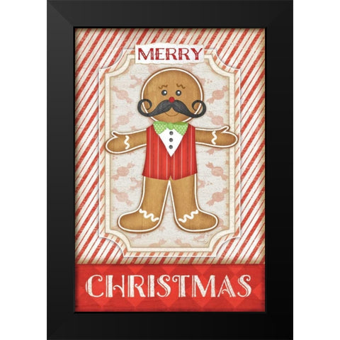 Gingerbread Man Black Modern Wood Framed Art Print by Pugh, Jennifer