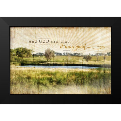 And God Saw That It Was Good Black Modern Wood Framed Art Print by Pugh, Jennifer