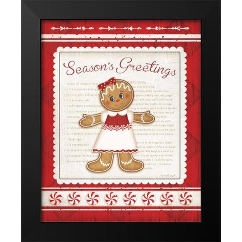 Gingerbread Man Black Modern Wood Framed Art Print by Pugh, Jennifer