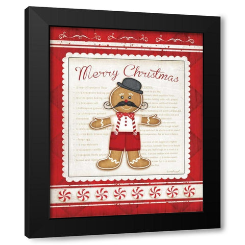 Gingerbread Man Black Modern Wood Framed Art Print by Pugh, Jennifer