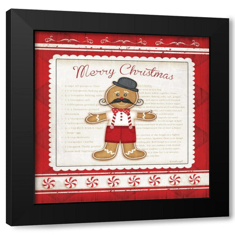 Gingerbread Man Black Modern Wood Framed Art Print by Pugh, Jennifer