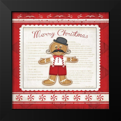 Gingerbread Man Black Modern Wood Framed Art Print by Pugh, Jennifer