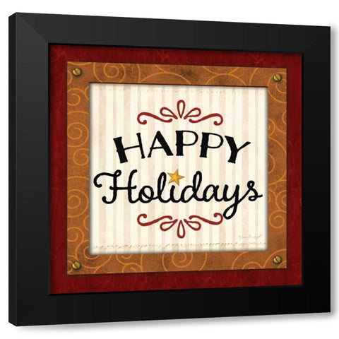 Happy Holiday  Black Modern Wood Framed Art Print with Double Matting by Pugh, Jennifer