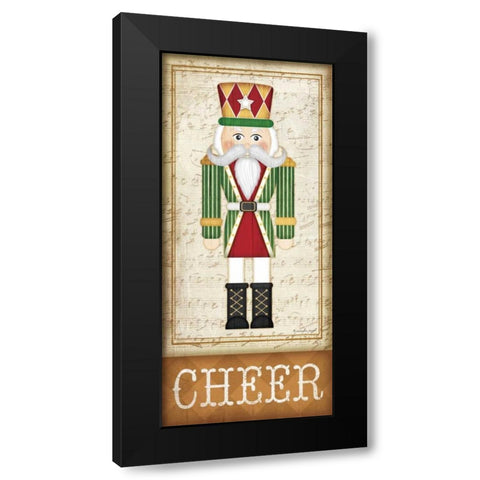 Nutcracker Cheer Black Modern Wood Framed Art Print with Double Matting by Pugh, Jennifer