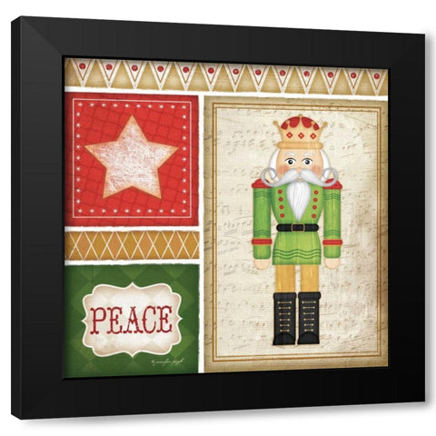 Nutcracker Peace Black Modern Wood Framed Art Print with Double Matting by Pugh, Jennifer