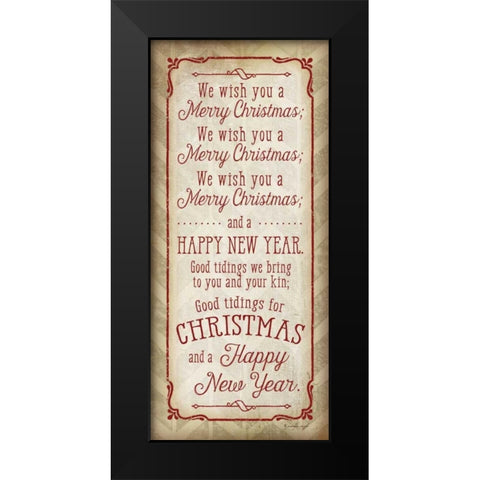 We Wish You a Merry Christmas Black Modern Wood Framed Art Print by Pugh, Jennifer