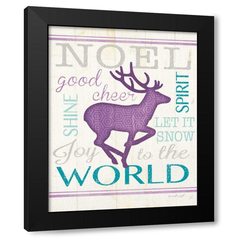 Reindeer Black Modern Wood Framed Art Print by Pugh, Jennifer