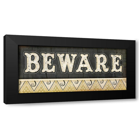 Beware Black Modern Wood Framed Art Print with Double Matting by Pugh, Jennifer