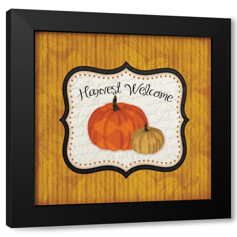 Harvest Welcome Black Modern Wood Framed Art Print by Pugh, Jennifer