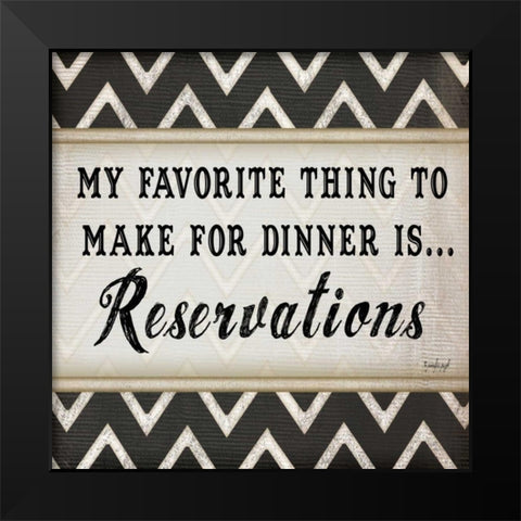 Dinner Reservations Chevron Black Modern Wood Framed Art Print by Pugh, Jennifer