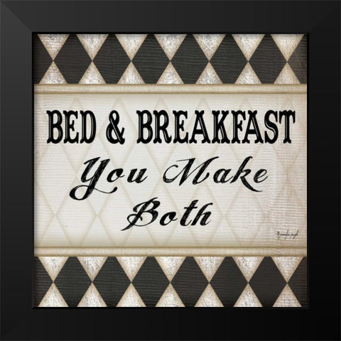 Bed and Breakfast Black Modern Wood Framed Art Print by Pugh, Jennifer