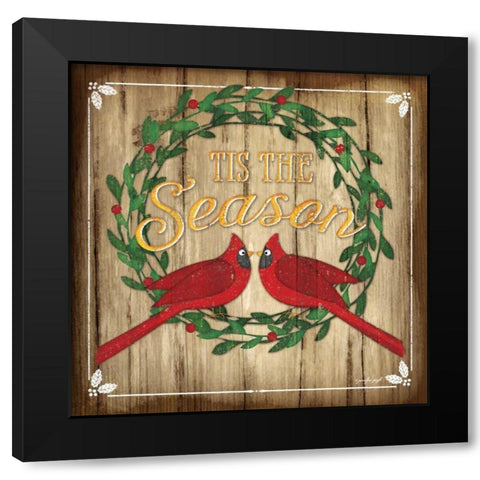 Tis the Season Black Modern Wood Framed Art Print with Double Matting by Pugh, Jennifer