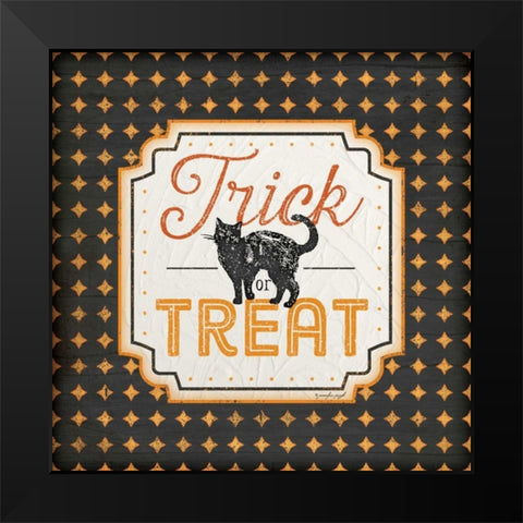 Halloween - Trick or Treat Black Modern Wood Framed Art Print by Pugh, Jennifer