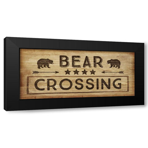 Bear Crossing Black Modern Wood Framed Art Print with Double Matting by Pugh, Jennifer